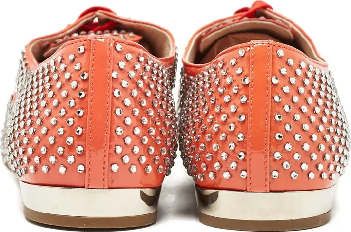 Crystal-Embellished Patent-Leather Derby Shoes - Image 4
