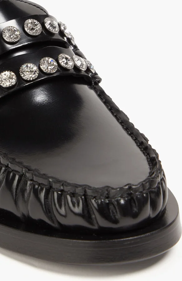 Crystal-embellished patent-leather loafers - Image 4