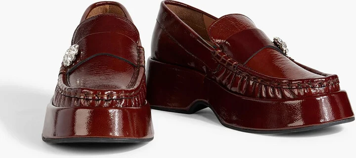 Crystal-embellished patent-leather loafers - Image 2
