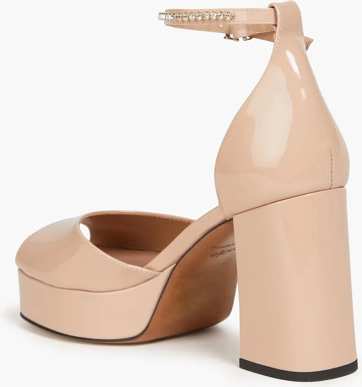 Crystal-embellished patent-leather platform sandals - Image 3