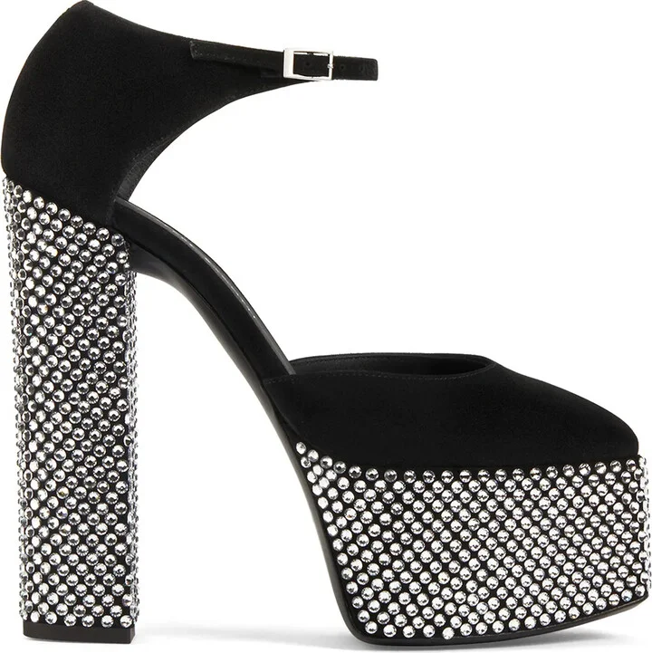 Crystal-Embellished Platform Sandals