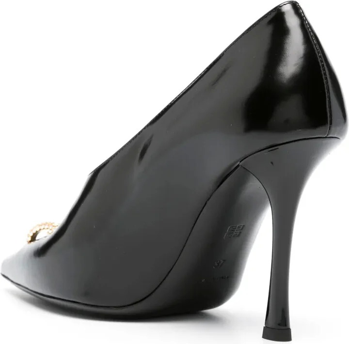 Crystal-Embellished Pointed Pumps - Image 3