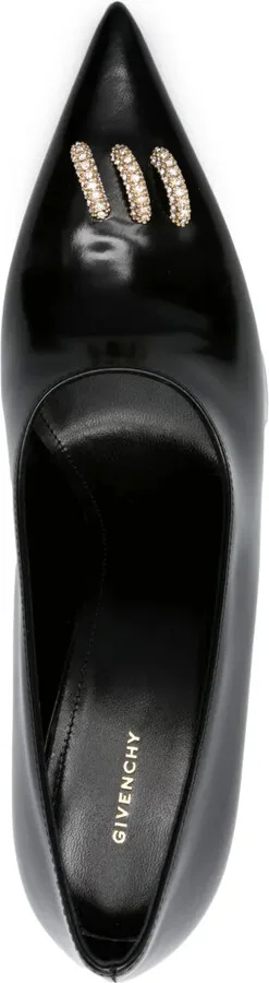Crystal-Embellished Pointed Pumps - Image 4