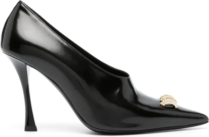 Crystal-Embellished Pointed Pumps
