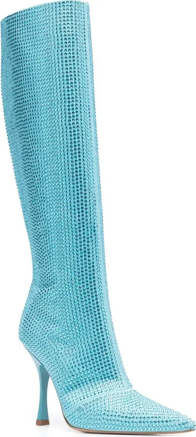 Crystal-Embellished Pointed-Toe Boots - Image 2
