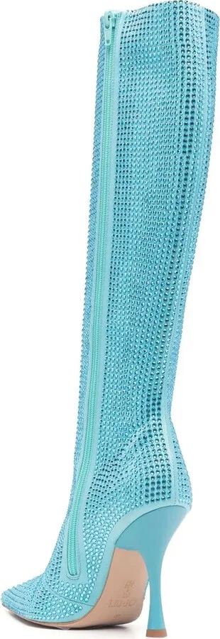 Crystal-Embellished Pointed-Toe Boots - Image 3