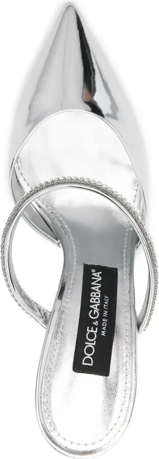 Crystal-Embellished Pointed-Toe Mules - Image 4
