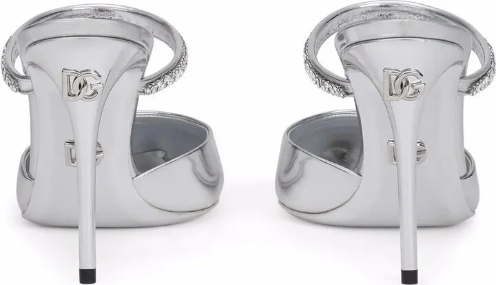 Crystal-Embellished Pointed-Toe Mules - Image 3