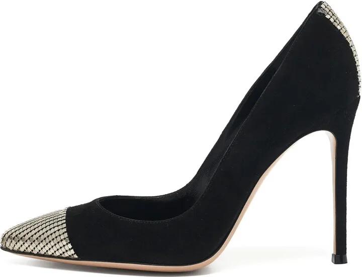 Crystal-Embellished Pointed-Toe Pumps