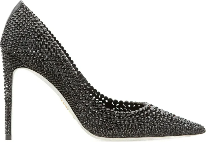 Crystal-Embellished Pointed-Toe Pumps