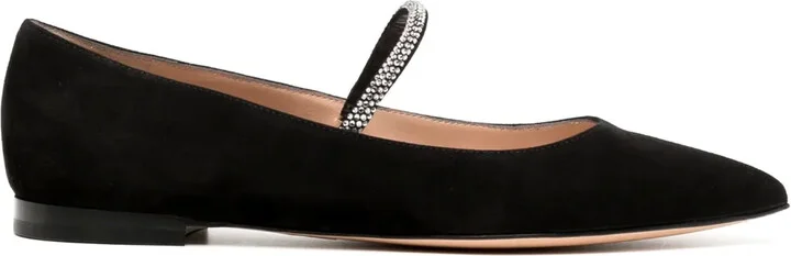 Crystal-Embellished Pointed-Toe Pumps