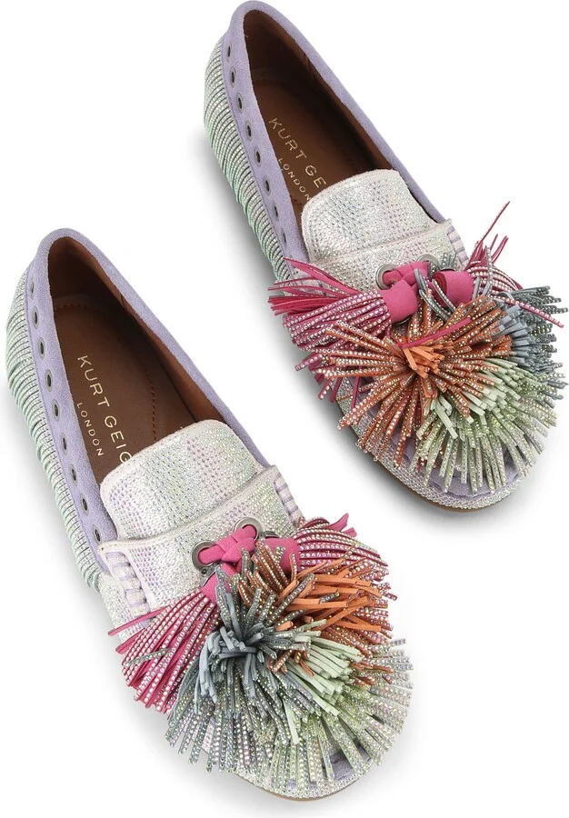 Crystal Embellished Pompom Loafer - Image 2