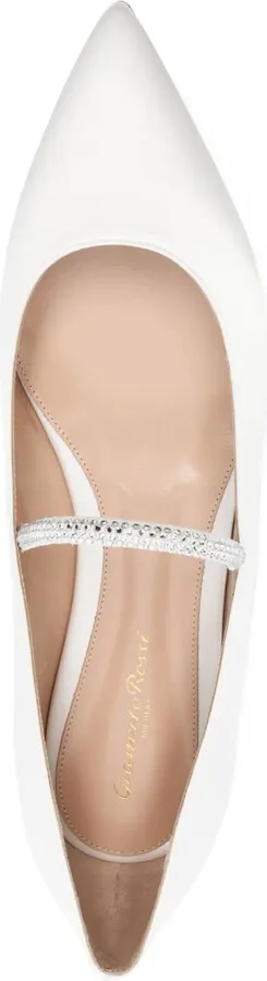 Crystal-Embellished Satin Ballet Pumps - Image 4