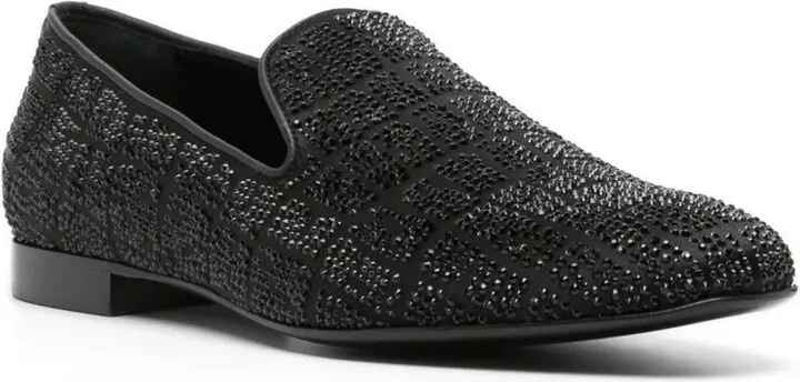 Crystal-Embellished Satin Loafers - Image 2