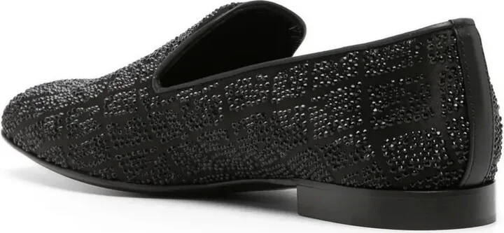 Crystal-Embellished Satin Loafers - Image 3