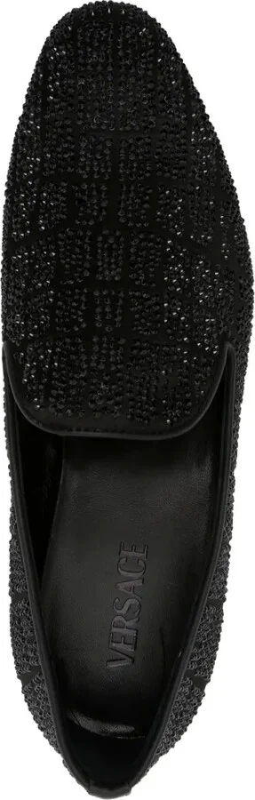 Crystal-Embellished Satin Loafers - Image 4