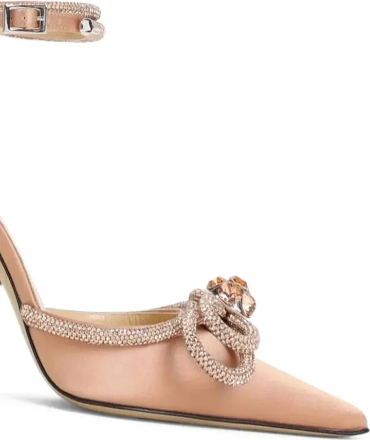 Crystal-Embellished Satin Pumps - Image 2