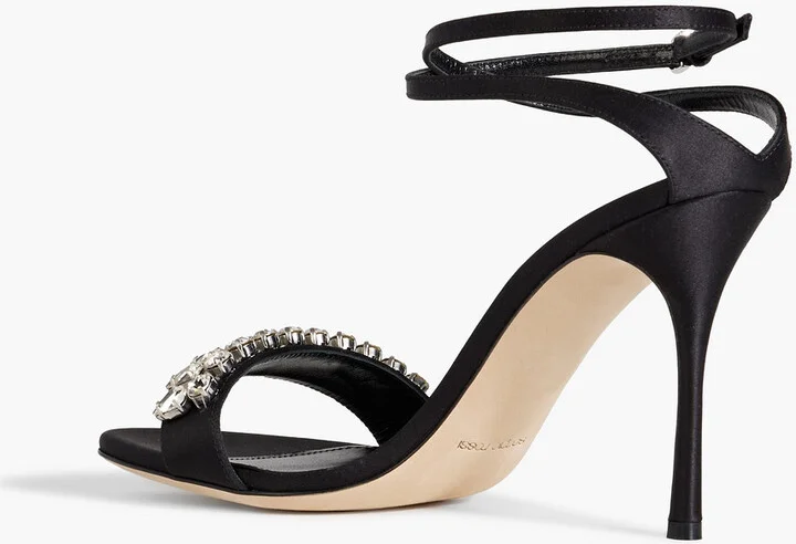 Crystal-embellished satin sandals - Image 3