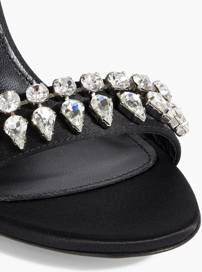 Crystal-embellished satin sandals - Image 4