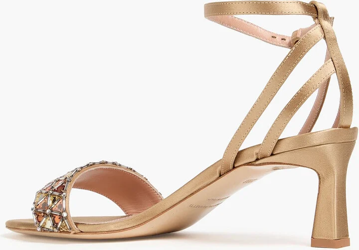 Crystal-embellished satin sandals - Image 3
