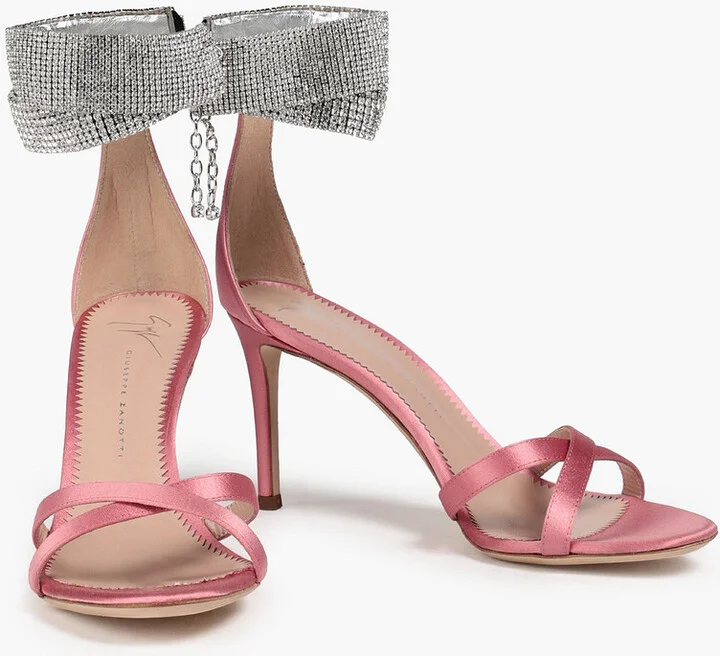 Crystal-embellished satin sandals - Image 2