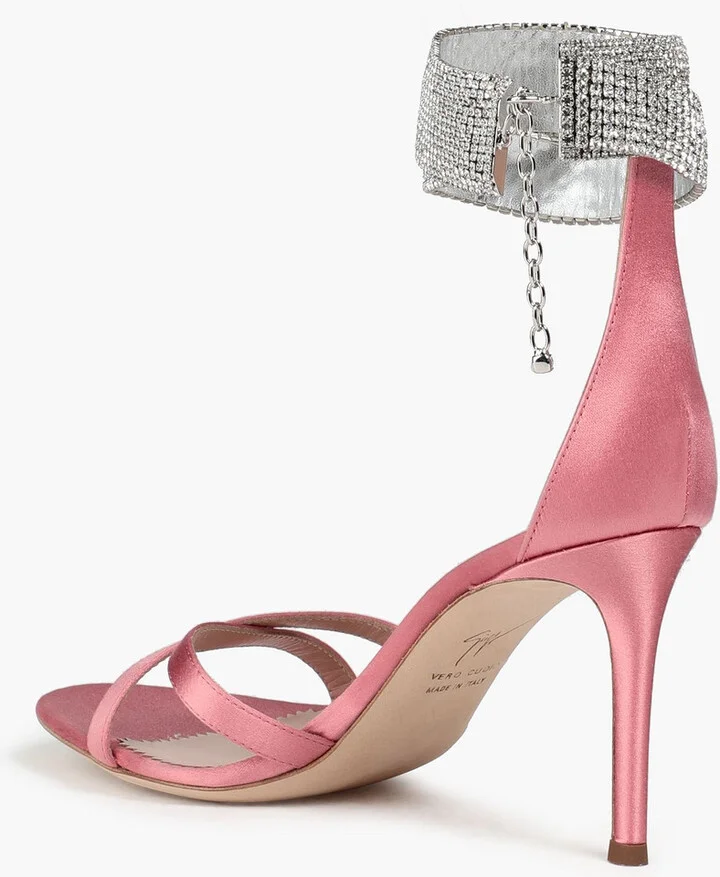 Crystal-embellished satin sandals - Image 3