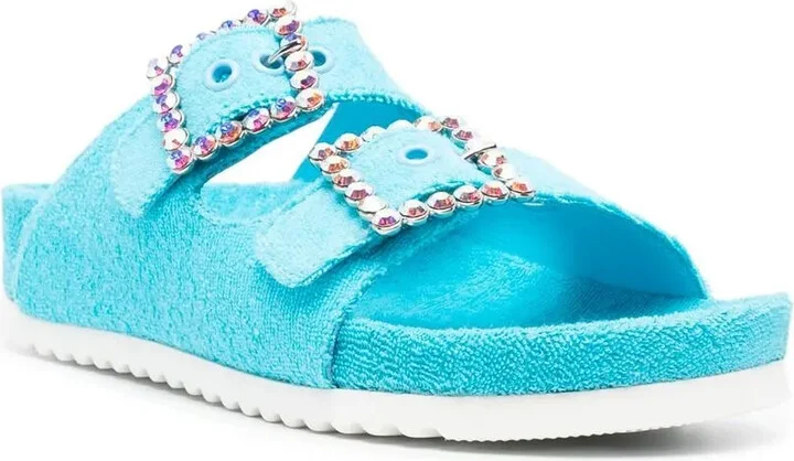 Crystal-Embellished Side-Buckle Sandals - Image 2