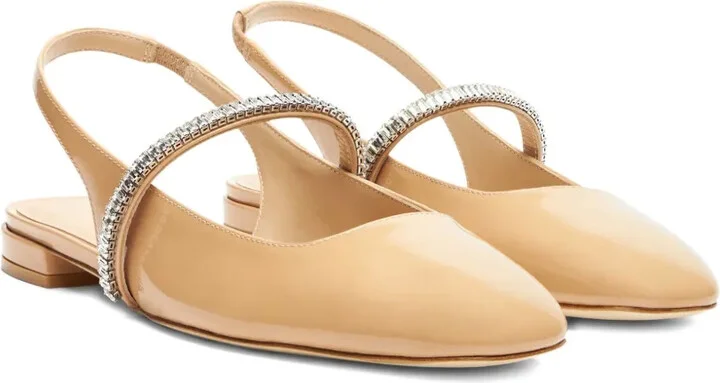 Crystal-Embellished Slingback Flats - Image 2