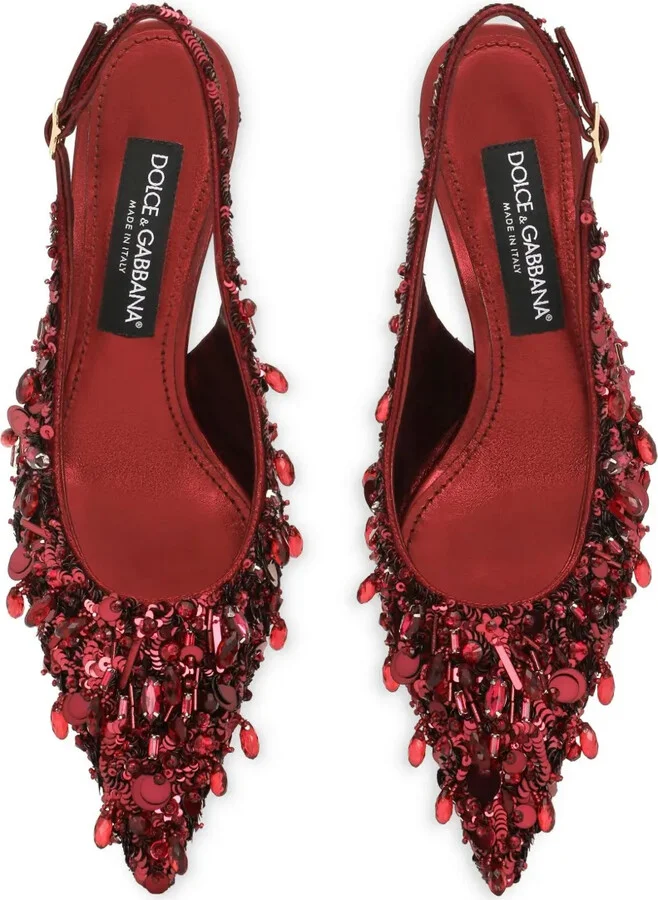 Crystal-Embellished Slingback Pumps - Image 4