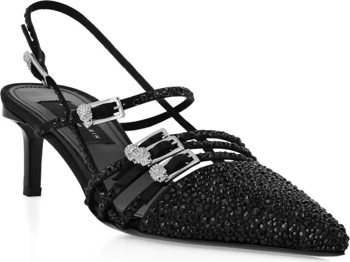Crystal-Embellished Slingback Pumps - Image 2