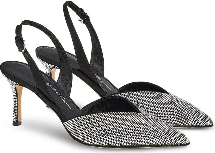 Crystal Embellished Slingback Pumps - Image 2