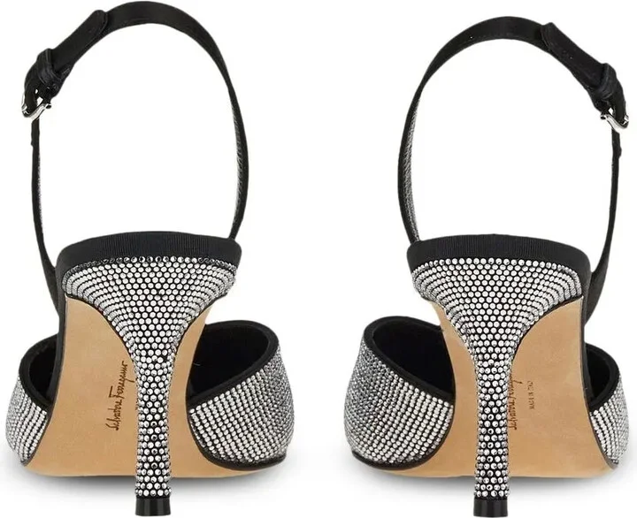 Crystal Embellished Slingback Pumps - Image 3