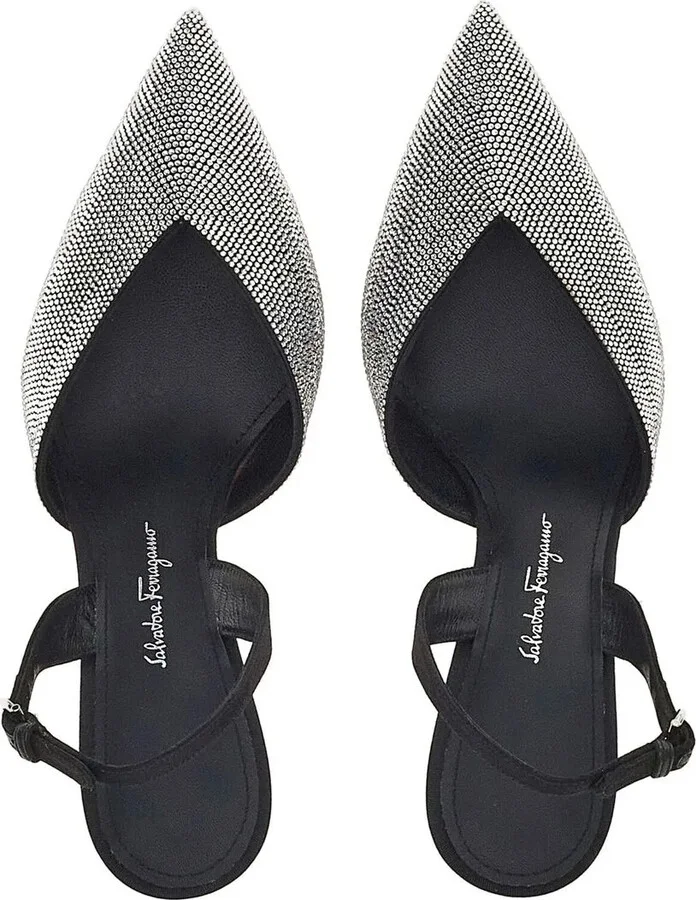 Crystal Embellished Slingback Pumps - Image 4