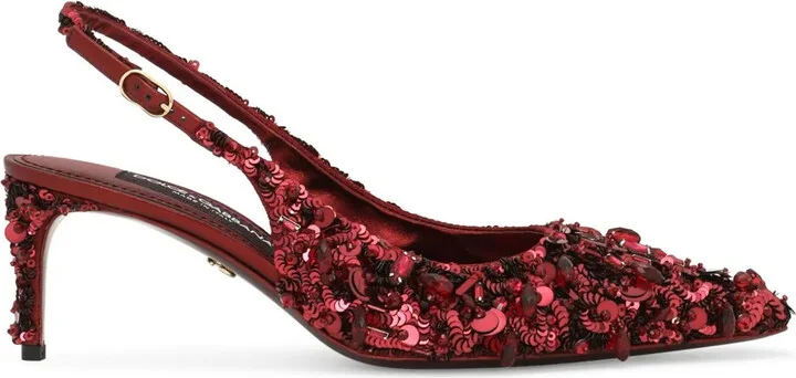 Crystal-Embellished Slingback Pumps