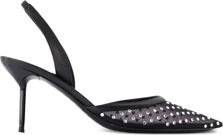 Crystal-Embellished Slingback Pumps