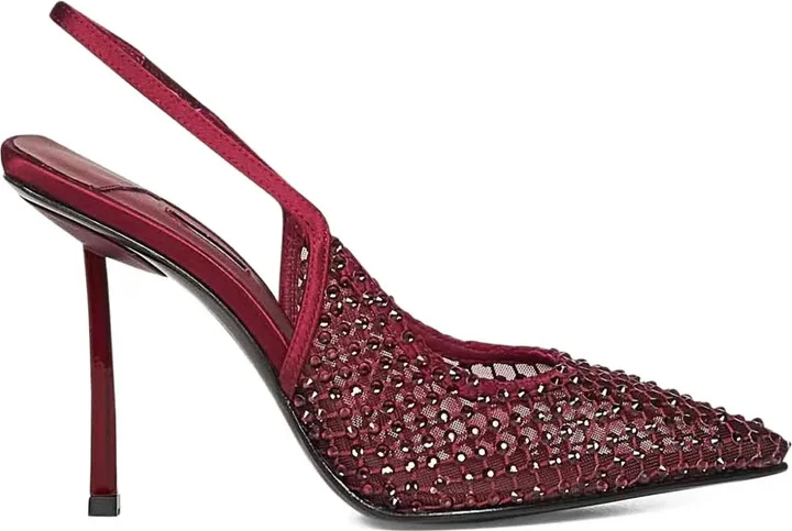 Crystal-Embellished Slingback Pumps