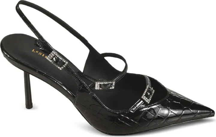 Crystal-Embellished Slingback Pumps