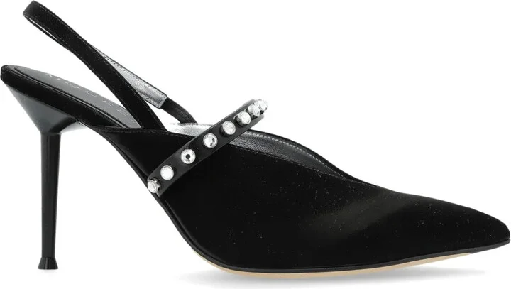 Crystal-Embellished Slingback Pumps