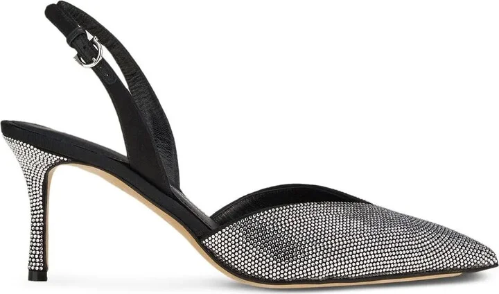 Crystal Embellished Slingback Pumps