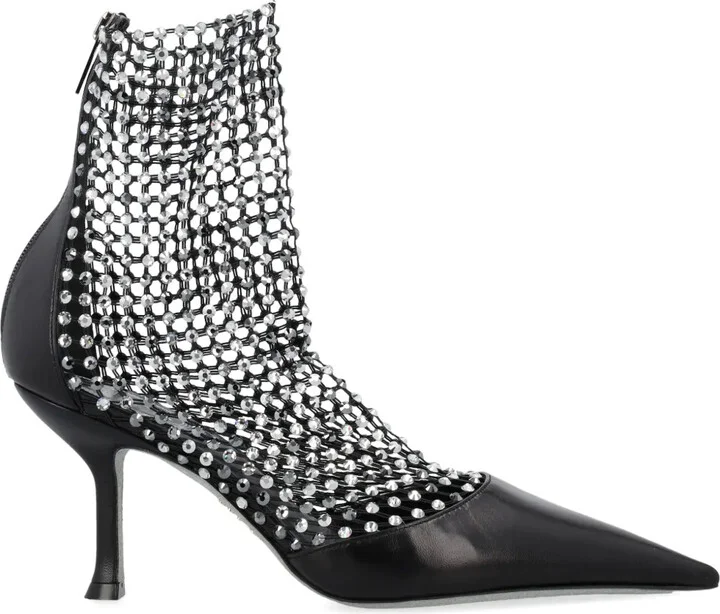 Crystal-Embellished Sock Boots