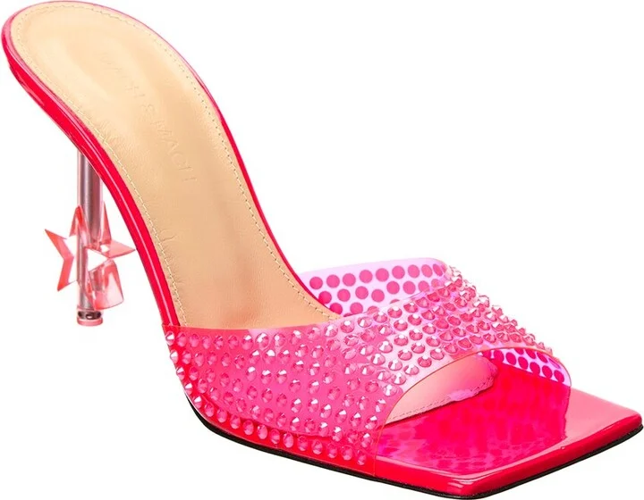 Crystal-Embellished Star Vinyl & Leather Mule
