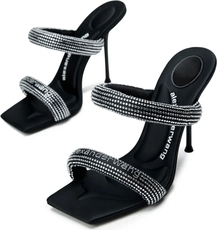 Crystal-Embellished Stiletto Sandals - Image 2