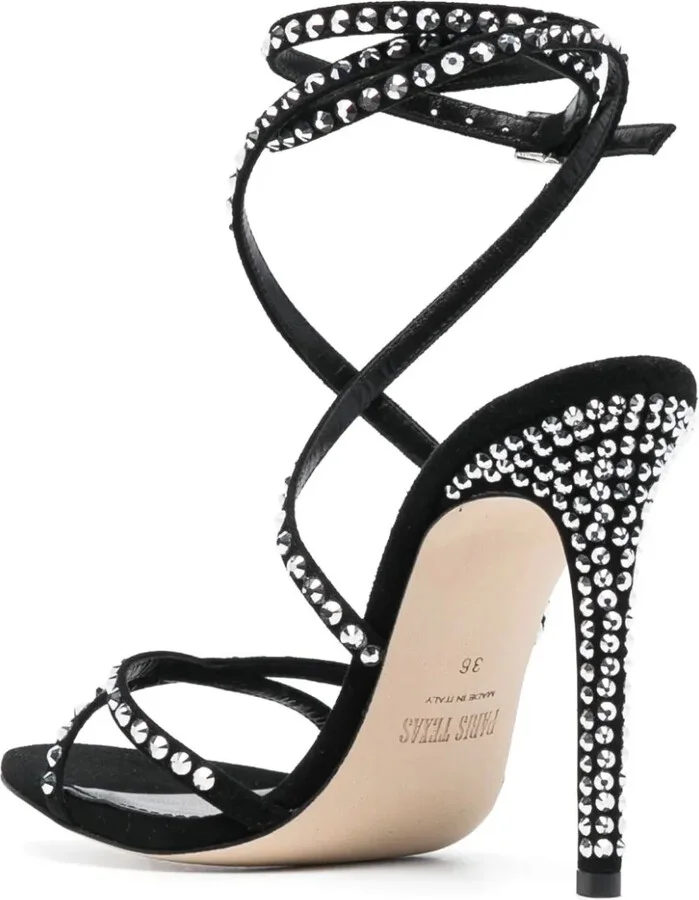 Crystal-Embellished Strap-Detail Sandals - Image 3