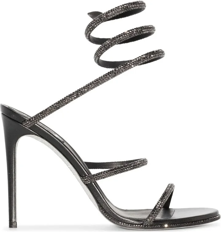 Crystal-Embellished Strap-Detail Sandals