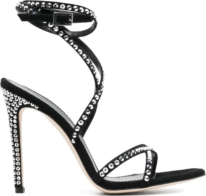 Crystal-Embellished Strap-Detail Sandals