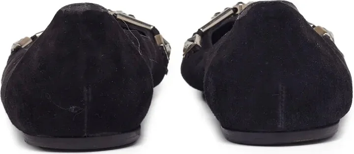 Crystal-Embellished Suede Ballerina Flats - Image 4
