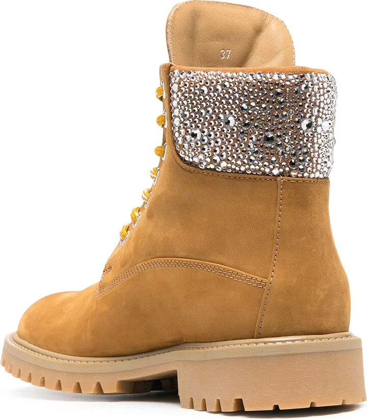 Crystal-Embellished Suede Boots - Image 3