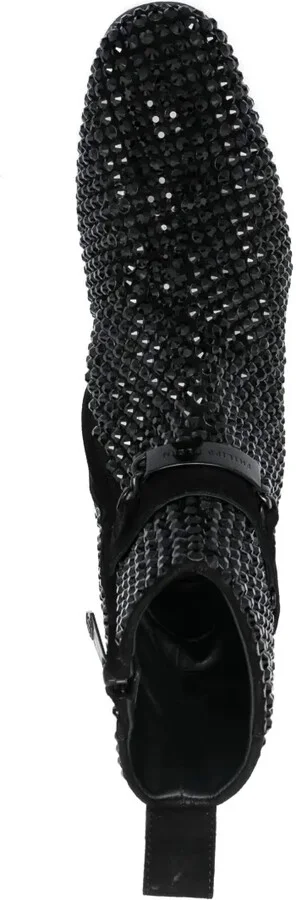 Crystal-Embellished Suede Boots - Image 4
