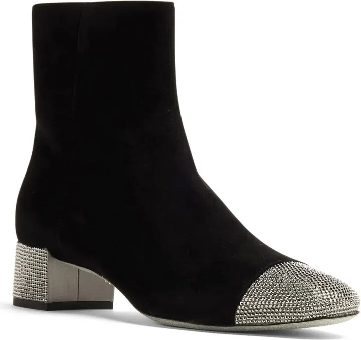 Crystal-Embellished Suede Boots - Image 2