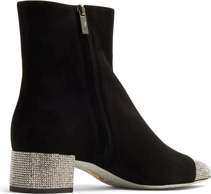 Crystal-Embellished Suede Boots - Image 3